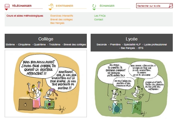 Le site pour les élèves